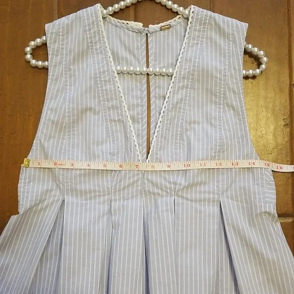 Free People Womens Light Blue Sleeve less Peplum Baby Doll Top Size XS - Picture 10 of 13
